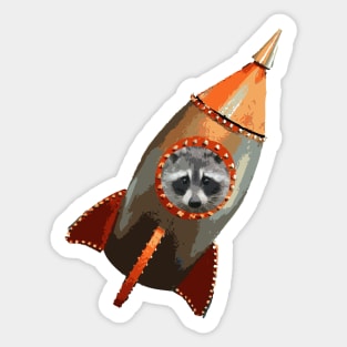 Racoon in a Rocket Sticker